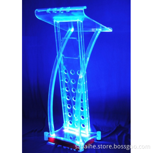 LED Transparent Acrylic Rostrum with LED Lighting